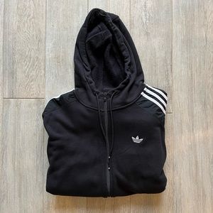 Adidas Vintage Logo Full-Zip Black Hoodie